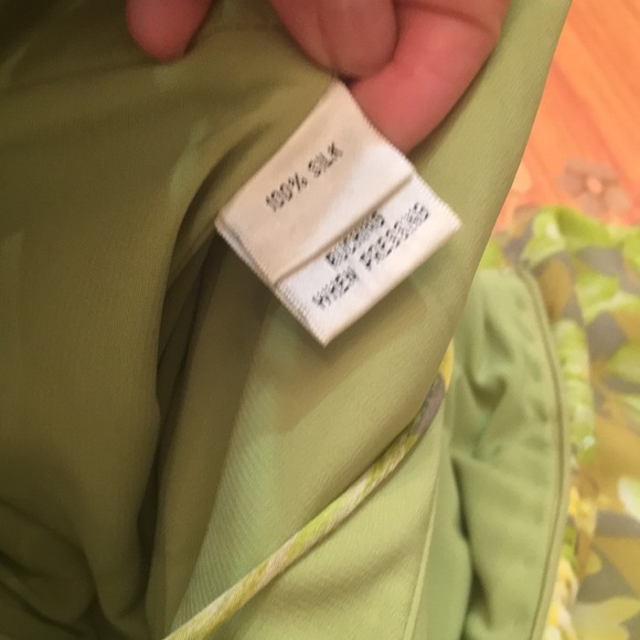 Chetta B. Ruched Floral Sequined Silk MIDI dress sz.2 - Picture 14 of 16